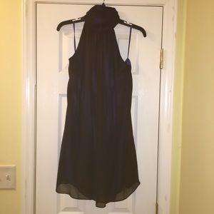 EUC Silk Alice + Olivia black/blue halter dress M